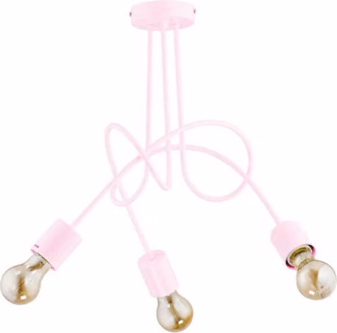 Lampada a sospensione TANGO rosa 3xE27x15W in metallo, dimensioni: 41x48x48 cm, IP20, Alfa
