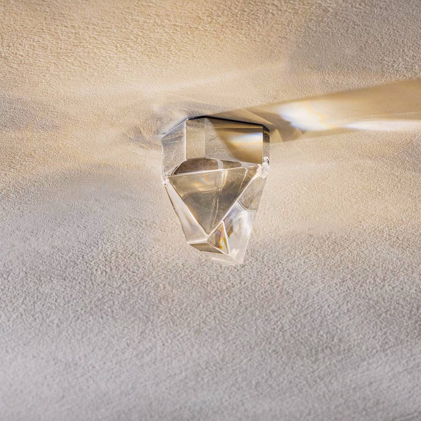 Fabbian Plafoniera a LED Tripla, dimmerabile, Chiaro / Trasparente, Soggiorno / Sala da pranzo, Cristallo, Plafoniera LED