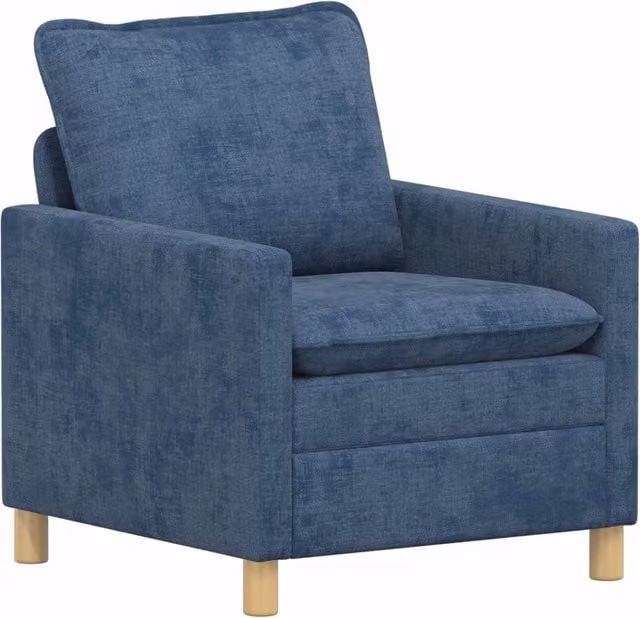 Divano da soggiorno Design In blu e marrone con coperture rimovibili e cuscini inclusi L: 76 cm, P: 81 cm, H: 87,5 cm – 1