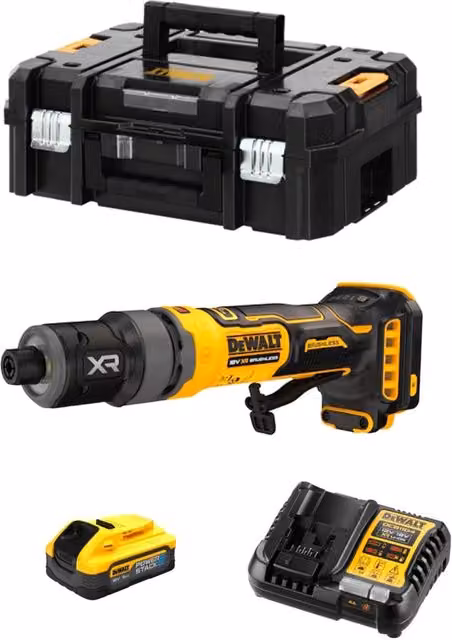 Smerigliatrice Diritta DeWALT DCG420H1T Gialla con Batteria Powerstack 5,0 Ah e Valigetta TSTAK II