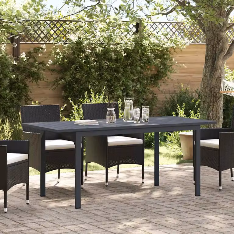 Tavolo da patio estensibile vidaXL in metallo antracite L: 180 cm, P: 80 cm, H: 74 cm
