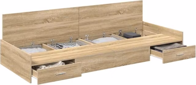 Letto singolo | Letto per adulti | Struttura del letto Rovere Sonoma 75 x 190 cm Legno multistrato