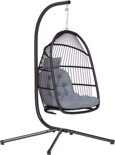 Sedia da pranzo sospesa ¨C zephmum ¨C grigio con cuscino