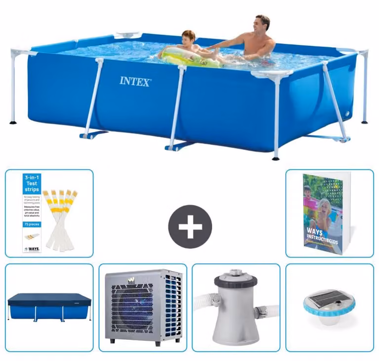 Piscina fuori terra rettangolare - 260x160x65 cm - composta da 5 elementi, modello S106