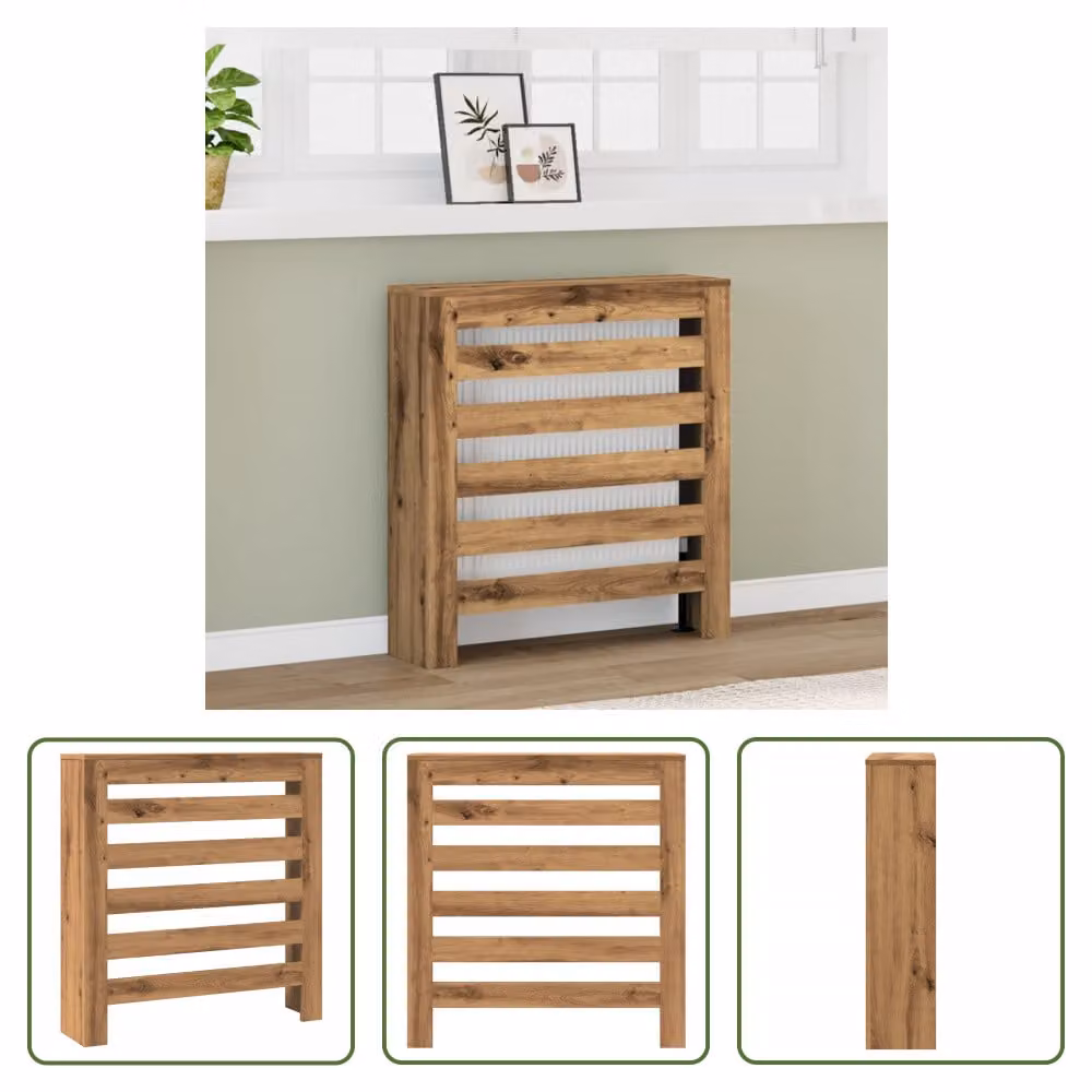 The Living Store Rivestimento per radiatori Artisan oak 78x20x82 cm materiale in legno