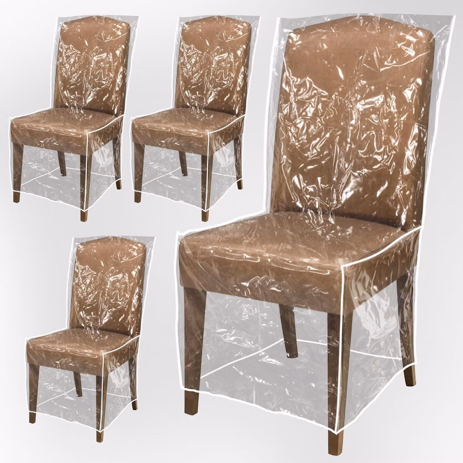 Omgoods - Set di 4 coprisedie impermeabili in PVC per sedie da pranzo