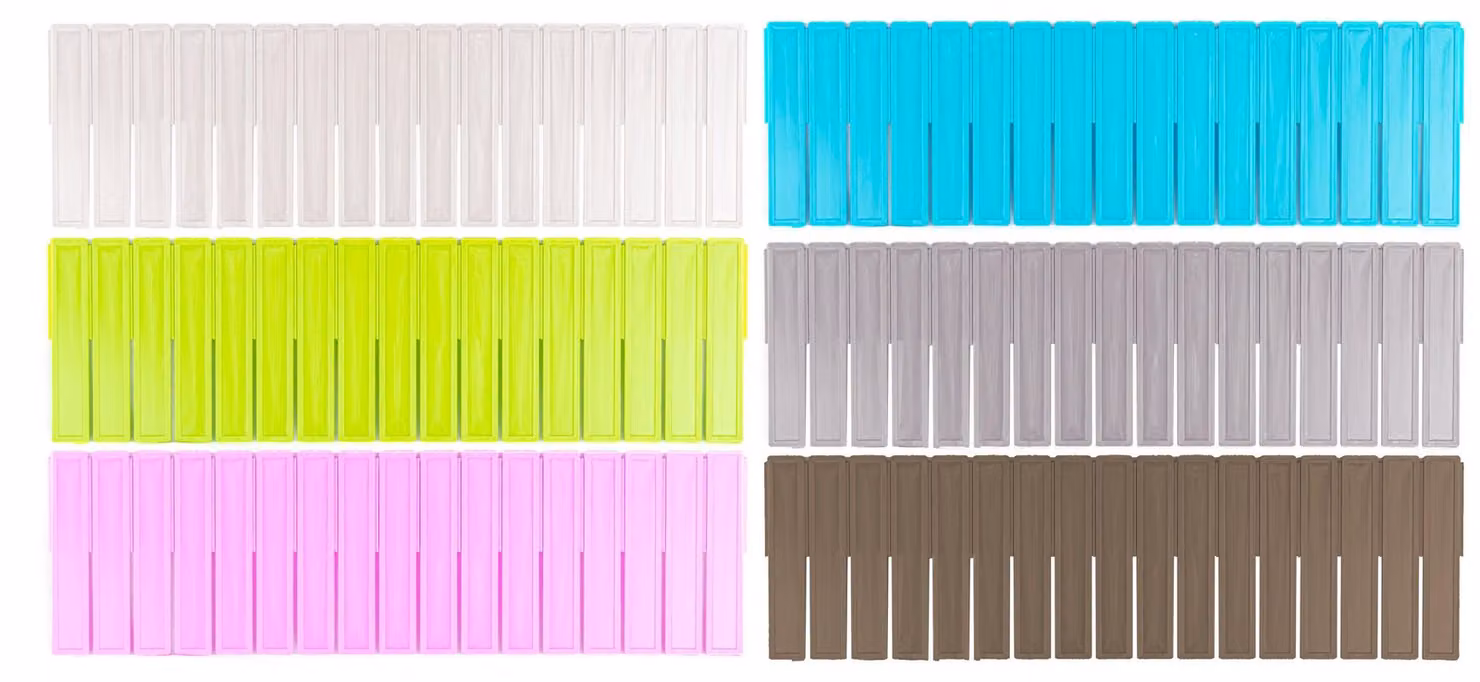 Set 2 Divisori Organizer 130x435mm Componibili per Cassetti in Plastica Verde