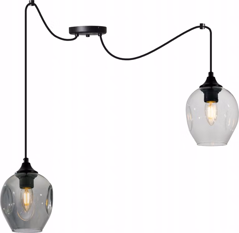 Prage Spider lampada a sospensione - lampada a sospensione a forma di ragno - lampada da soffitto - lampada a ragno con 2 teste - lampada a sospensione in metallo e vetro - miele