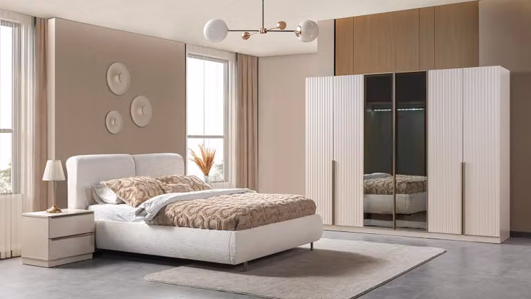 Comodino Bett 2x, armadio, camera da letto, stile moderno, colore bianco