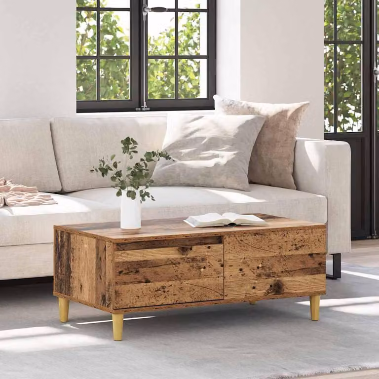 Maison Exclusive - Tavolino da caffè in legno massello riciclato, 90 x 50 x 35 cm, materiale: legno