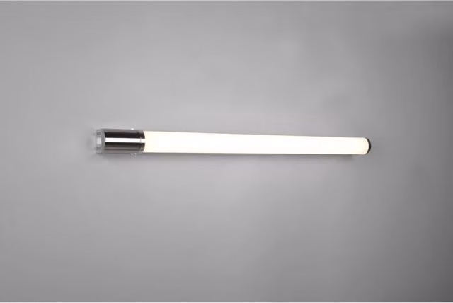 Applique con specchio LED Piera Trio Leuchten con bordo cromato e finitura bianca, protezione IP44 per bagno, 16W, luce bianca calda