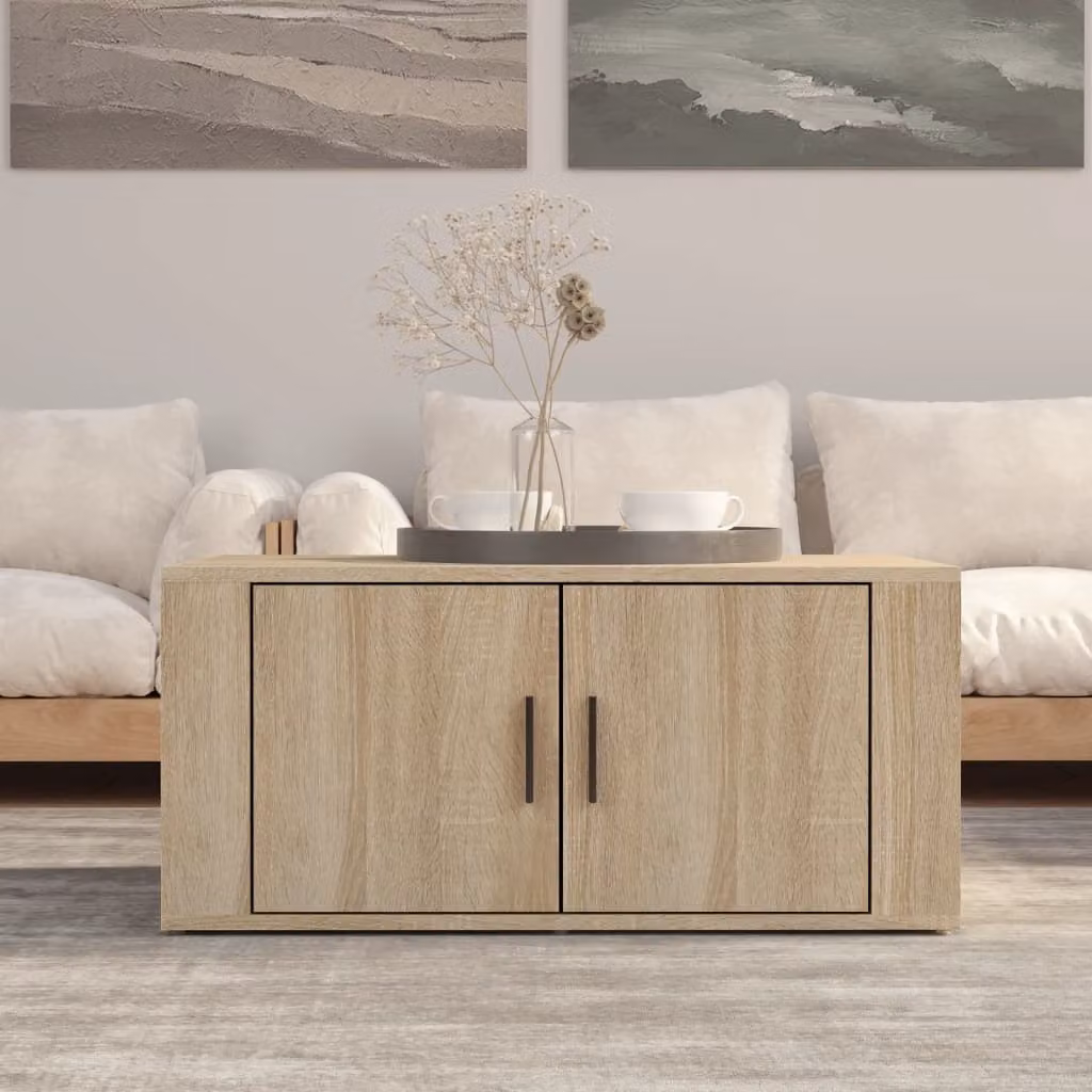 vidaXL Tavolino da Salotto Moderno in Legno Rovere, L 80 cm x P 50 cm x H 36 cm