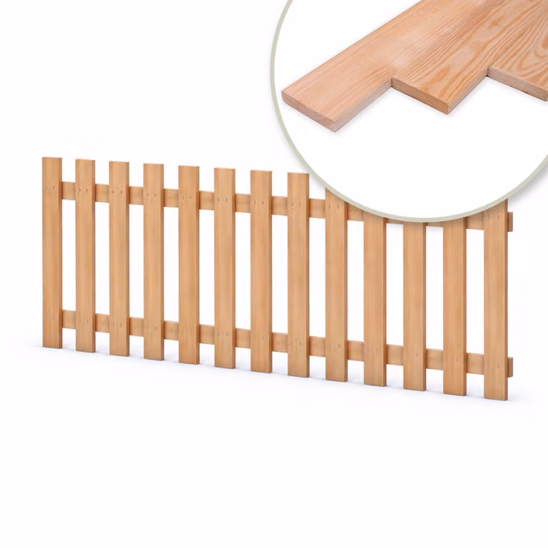 Pacchetto legno per recinzione da giardino Recinzione a doghe incl. viti Larghezza 180 cm Larice naturale Tipo E Altezza 80 cm