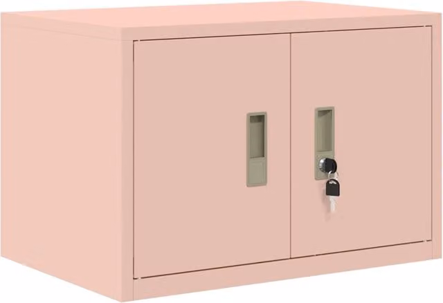Armadio in metallo rosa con ante a battente e serratura Design In L 60 cm, P 40 cm, H 40 cm