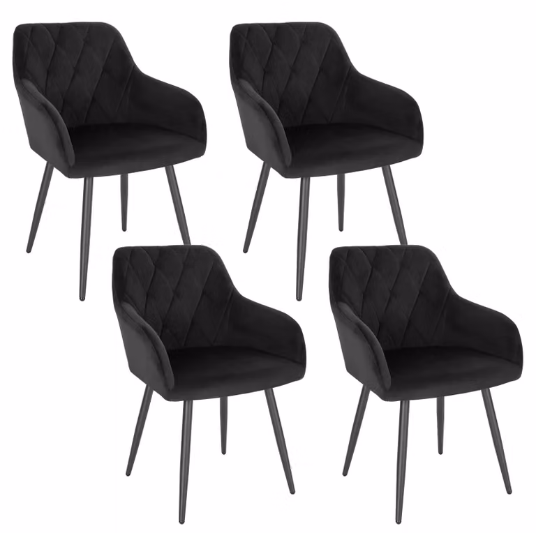 Sedia da pranzo - Sedia da ufficio - Sedia con braccioli - Sedia in stile scandinavo - Gambe in metallo - Rivestimento