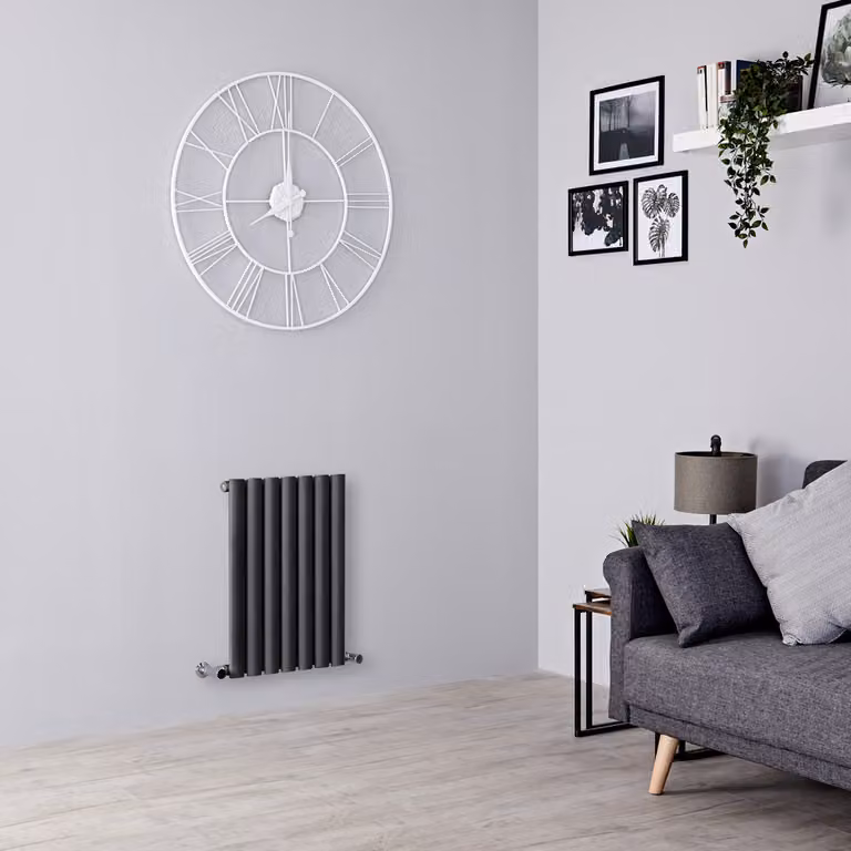 Radiatore Orizzontale Design Antracite 600x413mm - Pannello Singolo - Stile Moderno - Revive