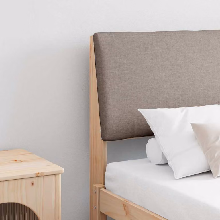 Testiera imbottita Talpa vidaXL in pino massello, larghezza: 200 cm, beige o marrone