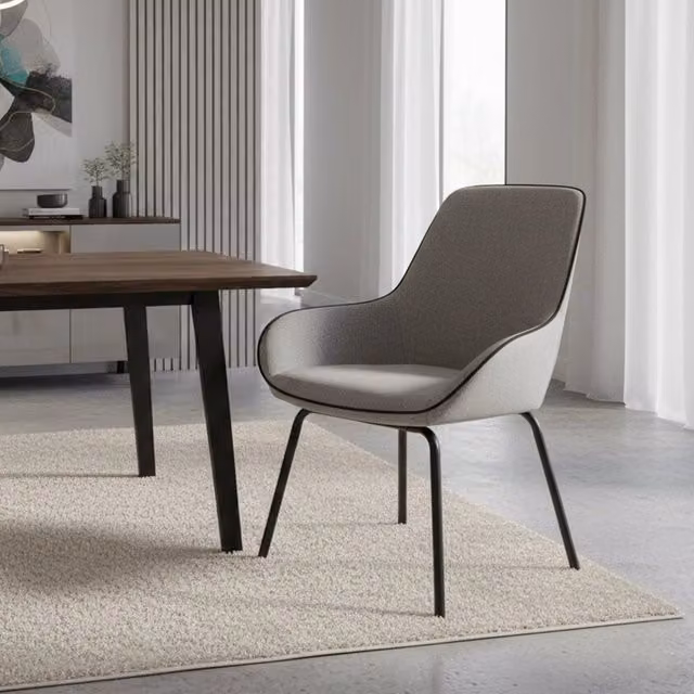 Sedia da ufficio e sala d'attesa DMORA Arpaia, seduta ergonomica in tessuto grigio, L: 66 cm, P: 59 cm, H: 90 cm – 1