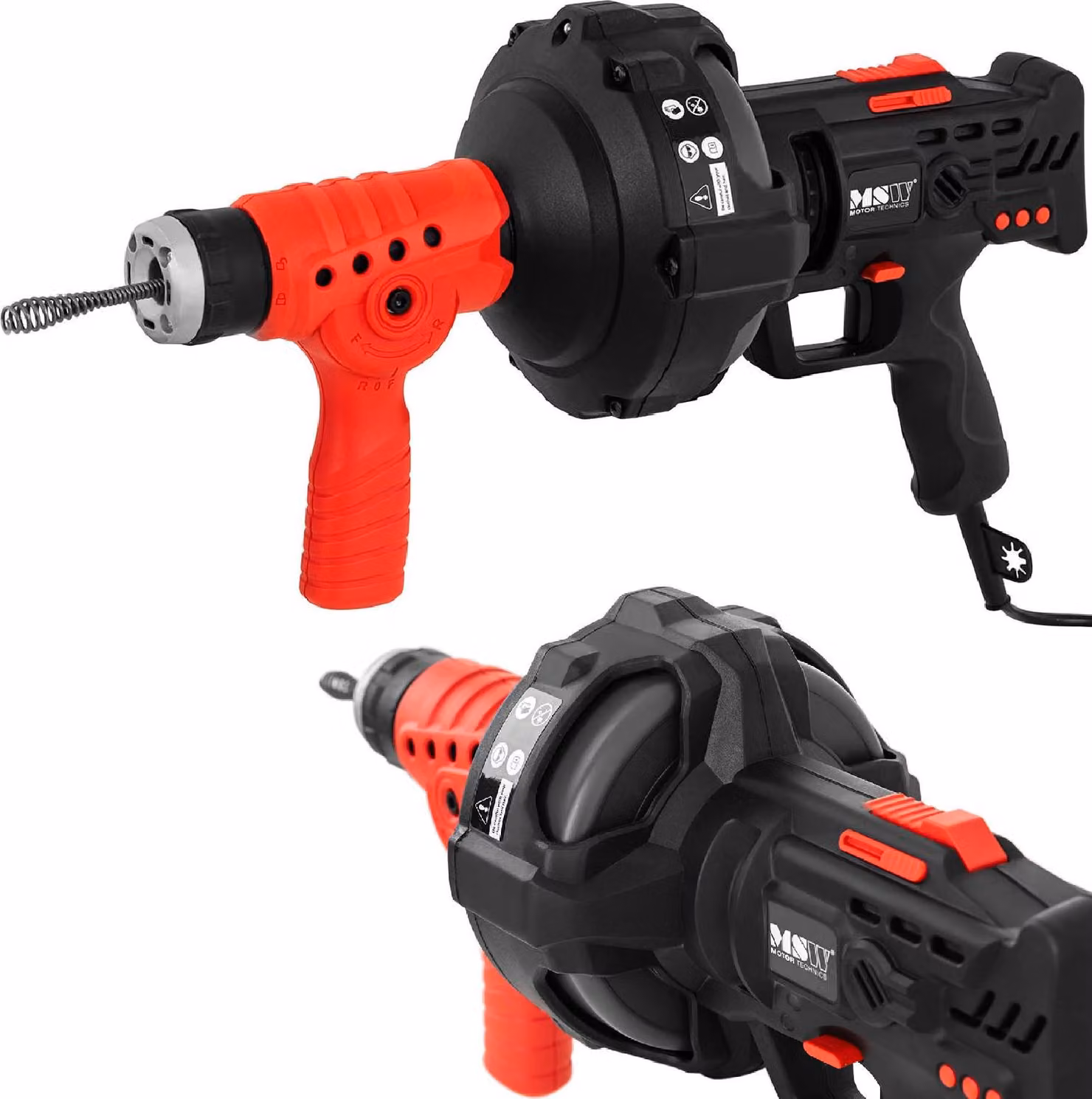 Expondo MSW Spirale elettrica per la pulizia dei tubi - 240 W - 580 giri/min - 7,5 m - Ø da 19 a 40 mm