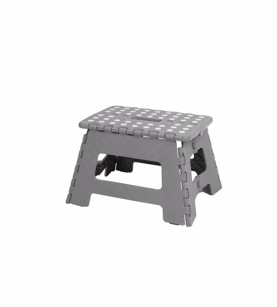 Sgabello Pieghevole in Plastica - Grigio - 31x22x22 cm
