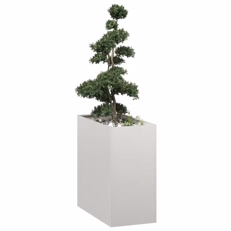 Fioriera vidaXL in acciaio inox color argento L/P/H: 80 x 40 x 80 cm