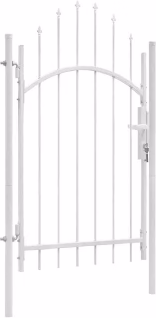 Cancello da giardino singolo Woerden vidaXL in acciaio bianco L: 100 cm, H: 245 cm