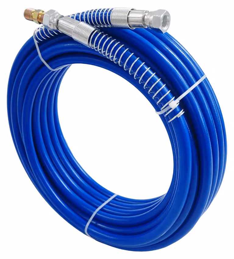 Tubo per verniciatura a spruzzo, alta pressione, dotato di caratteristiche di sicurezza, colore blu