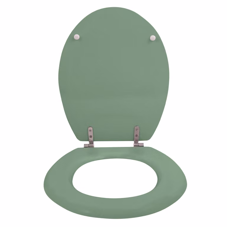 MSV Sedile WC Coperchio del WC Anima in legno MDF "Basil Green" Cerniere in acciaio inox - qualità elevata e robusta