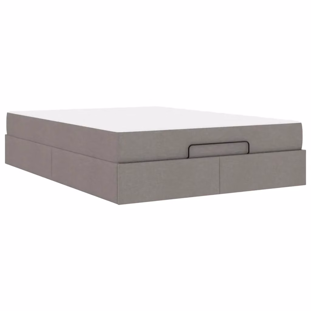 Set letto con struttura imbottita e 2 materassi Talpa vidaXL in tessuto beige o grigio, L/P/H: 140 x 200 cm – 2