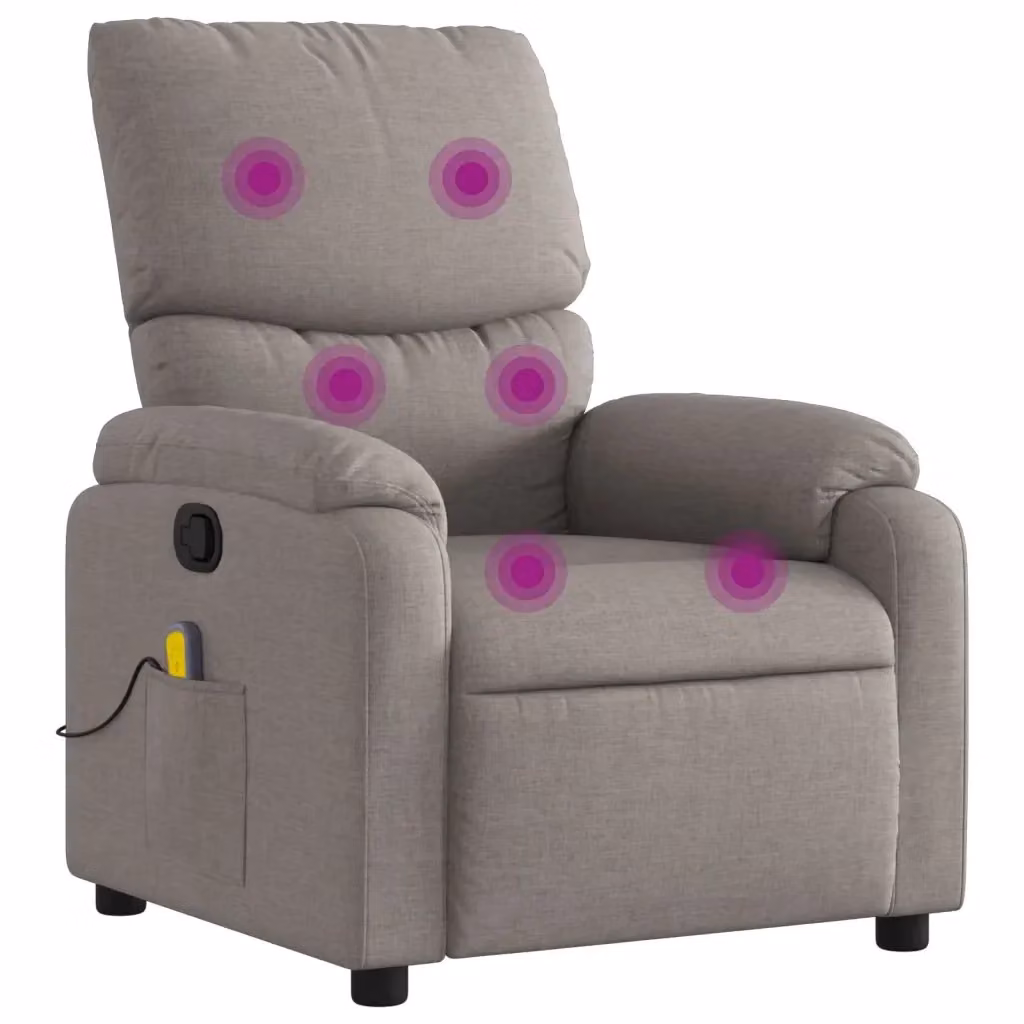 Poltrona Reclinabile Relax vidaXL in Tessuto Beige e Grigio con Braccioli e Regolazione Manuale – 2