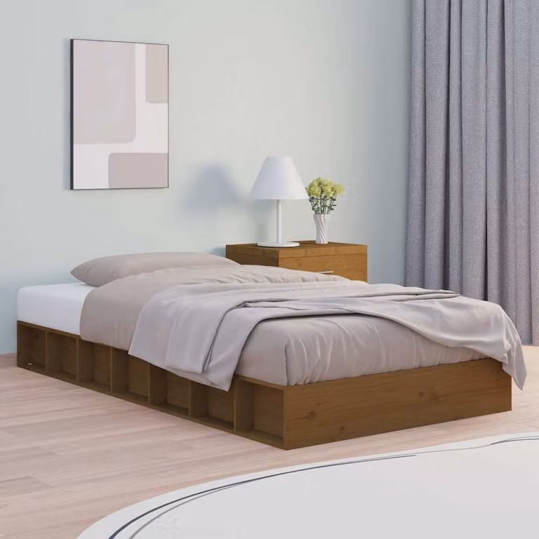 Giroletto vidaXL in legno massello di pino color ambra e marrone, L 80 x P 190 cm