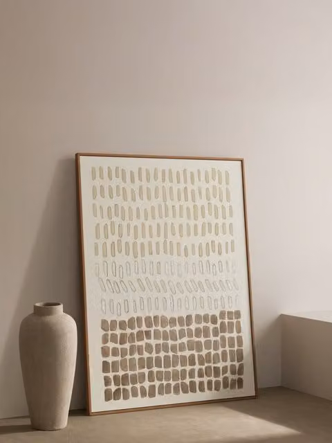 Quadro astratto Lui Kenay Home, beige e marrone, L: 80 cm x H: 100 cm – 1