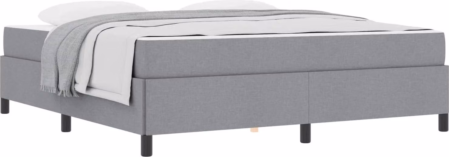 Letto a molle Grigio chiaro 180 x 200 cm Tessuto