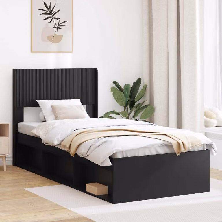 Testiera Letto Moderna vidaXL in Legno MDF Nero