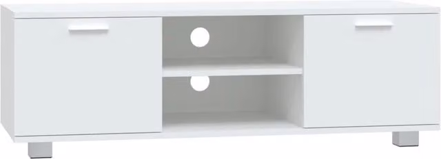 Mobile TV multimediale mensola TV credenza mobile TV sala da pranzo soggiorno camera da letto 120 x 40,5 x 35 cm legno ingegnerizzato bianco 02_0025875