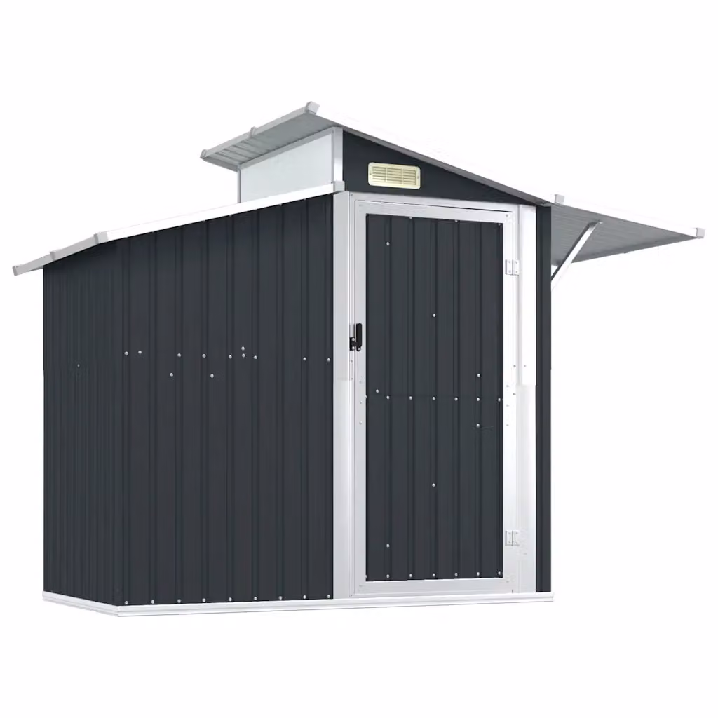 Capanno da Giardino Videx in Acciaio Zincato Antracite con Finestra e Apertura Laterale L: 270 cm, P: 130 cm, H: 208,5 cm – 2