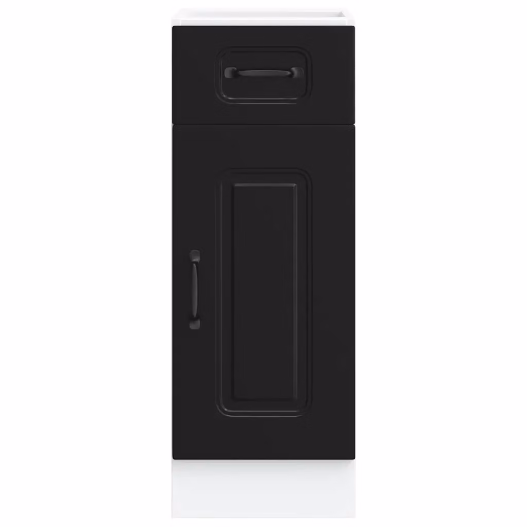 Mobile da cucina moderno HELLOSHOP26 in legno composito nero opaco con ante e cassetti L/P/H: 30 x 46 x 81,5 cm – 2