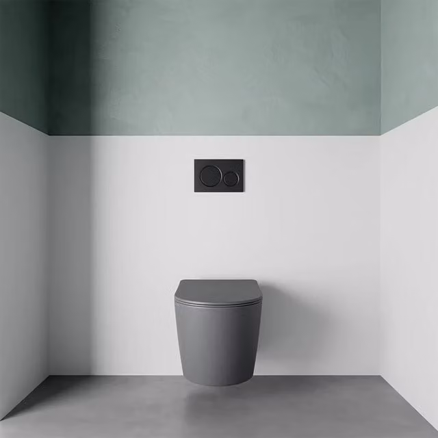 Vaso sospeso in ceramica grigio opaco con sedile soft-close | Vienna