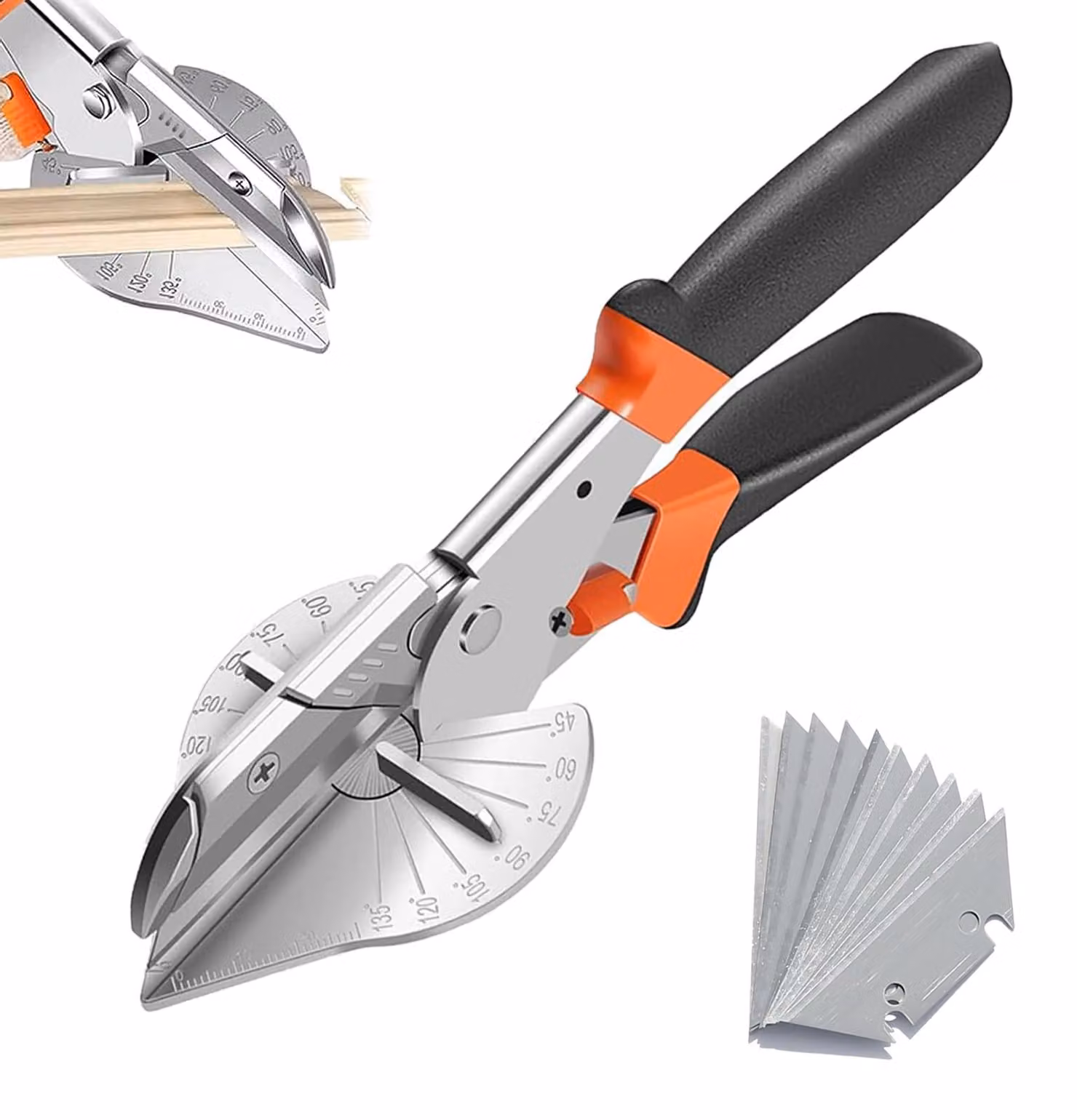 Forbice angolata con 10 lame di ricambio, ideale per tagliare legno, plastica e PVC