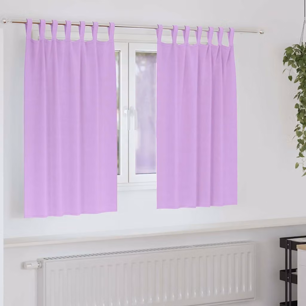 Set di 2 tende blackout vidaXL in poliestere con anelli, colore viola, L 140 cm x H 140 cm