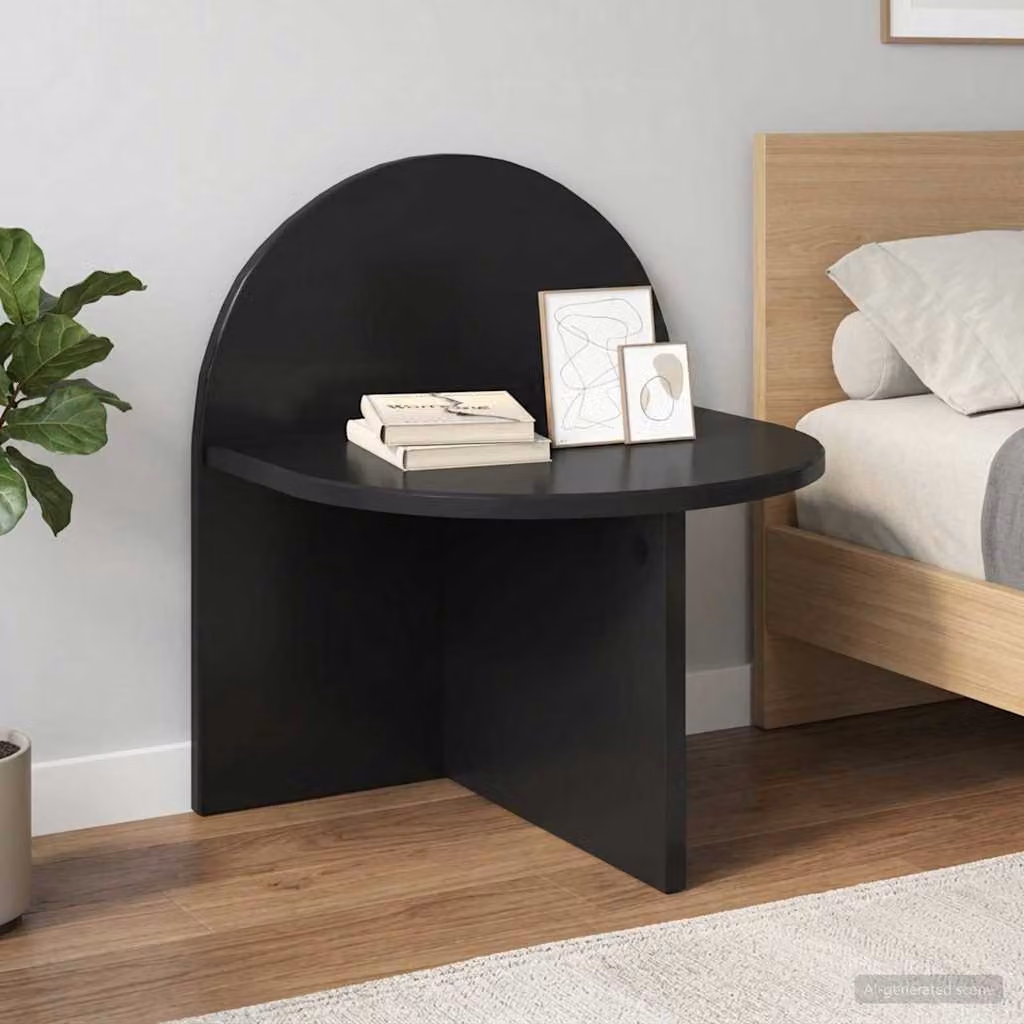 Comodino moderno vidaXL in legno ingegnerizzato nero opaco L 40 cm x P 35,5 cm x H 45,5 cm