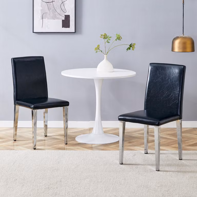 STILVORA: Set di 2 sedie da pranzo in ecopelle, sedie con gambe in metallo, ideali per la cucina, la sala da pranzo e il soggiorno. Sedie da pranzo in ecopelle