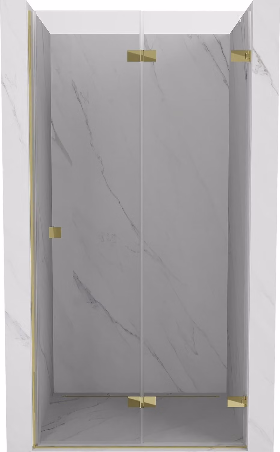 Mexen Lunar-F porta doccia pieghevole destra 75 cm, trasparente, oro - 836-075-000-50-00-P