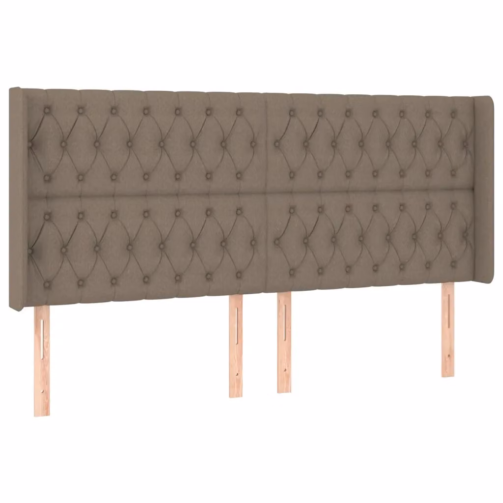 Testiera ad orecchio vidaXL in tessuto beige con struttura in legno e larice L: 203 cm, P: 16 cm, H: 118/128 cm – 2