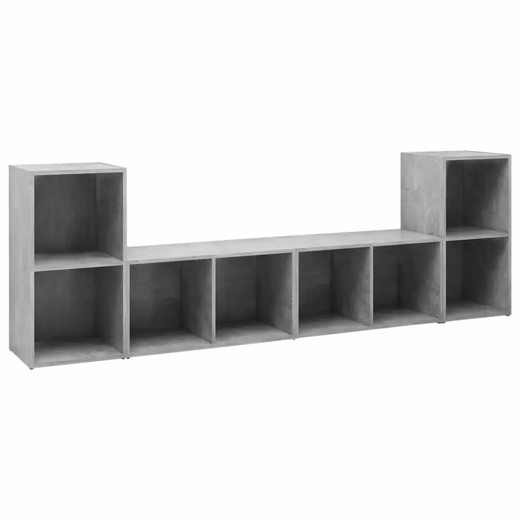 Set di 4 mobili TV moderni vidaXL in legno multistrato grigio, L 72 cm x P 35 cm x H 36,5 cm – 2