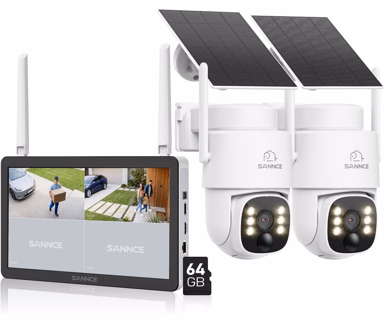 Telecamera di sicurezza esterna - 4MP, Wi-Fi, alimentazione solare, wireless - 2.5K Ultra HD, visione notturna a colori