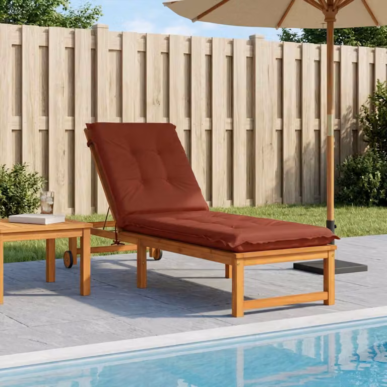 vidaXL Cuscino per Lettino GEMERT Rosso in Poliestere con Rivestimento Lavabile e Resistente ai Raggi UV
