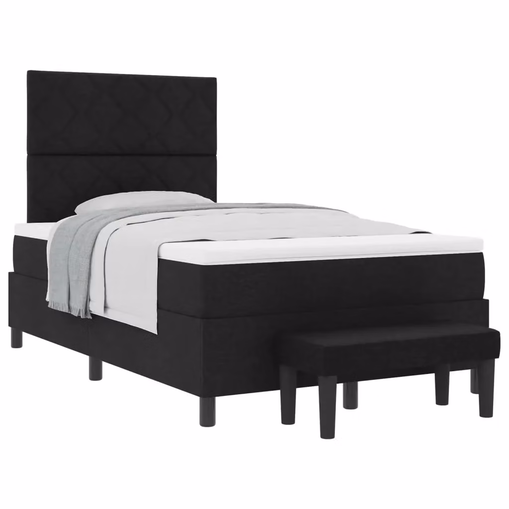 Letto ibrido con molle a sacco e testiera vidaXL in tessuto nero L 120 x P 200 cm – 2