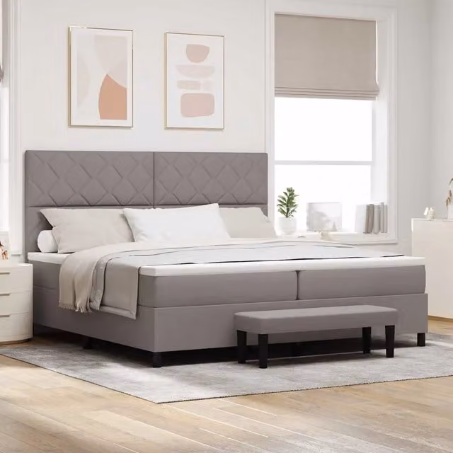 Letto ibrido con molle a tasche e cassetti vidaXL in tessuto grigio L/P/H: 200 x 200 x 280 cm – 1
