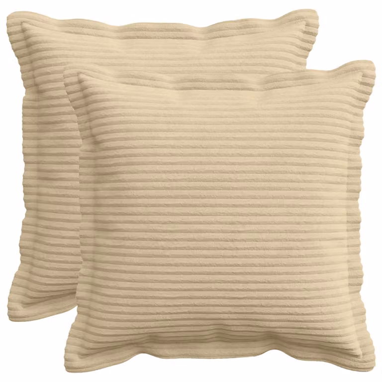Set di 2 federe vidaXL HOUTEN in velluto a coste, colore grigio verde chiaro, 50 x 50 cm